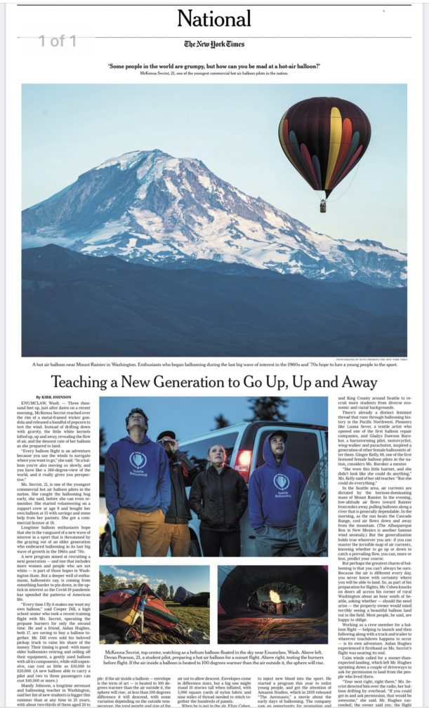 New York Times Seattle Ballooning