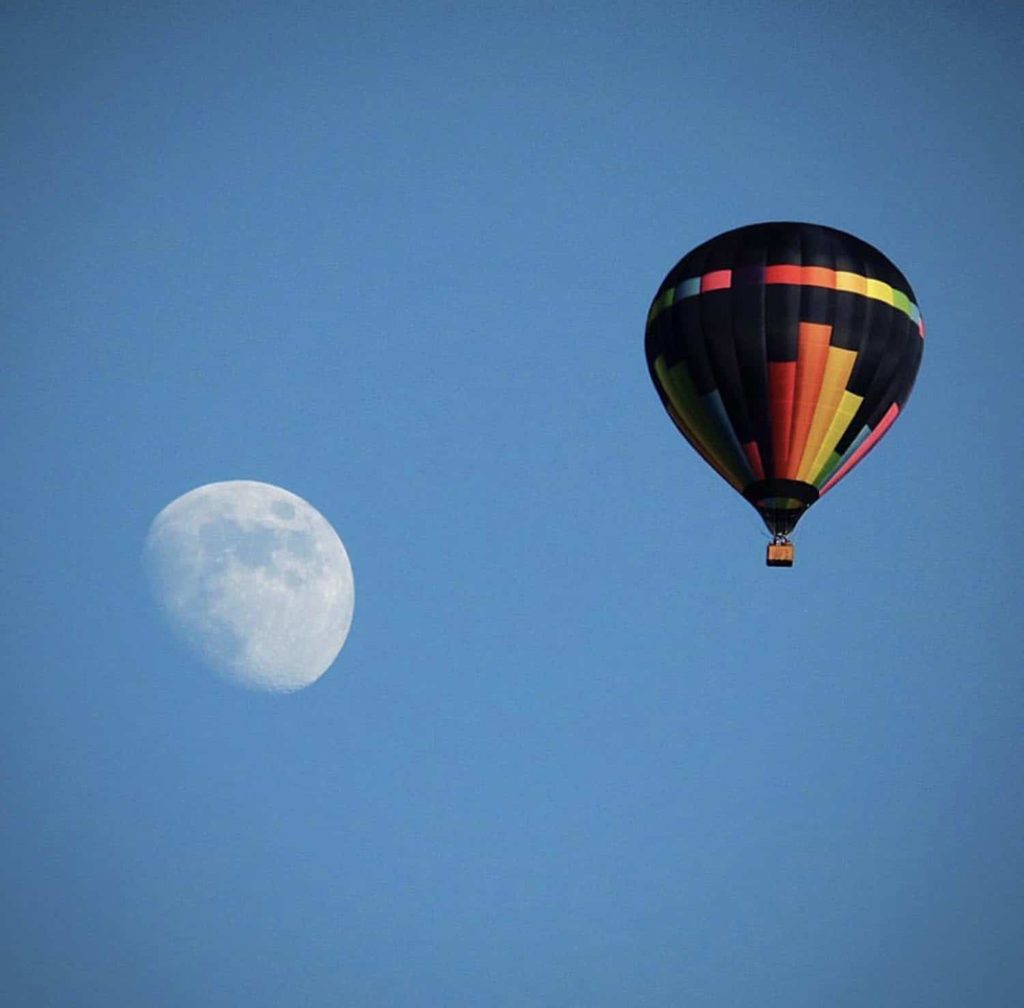 Hot air balloon or UFO flying