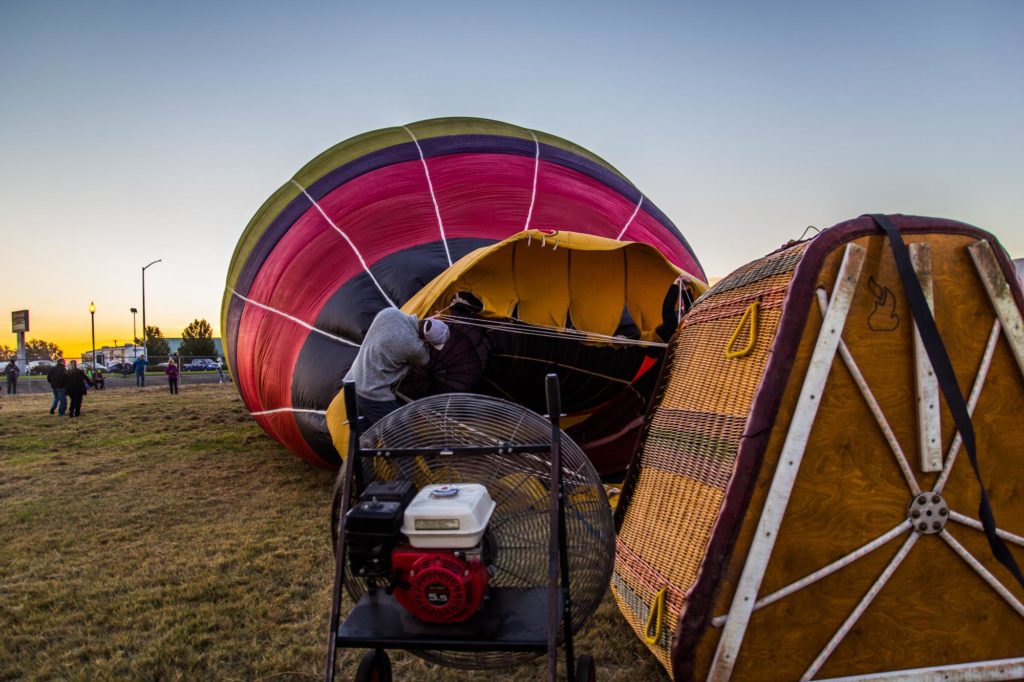 Hot air balloon setup